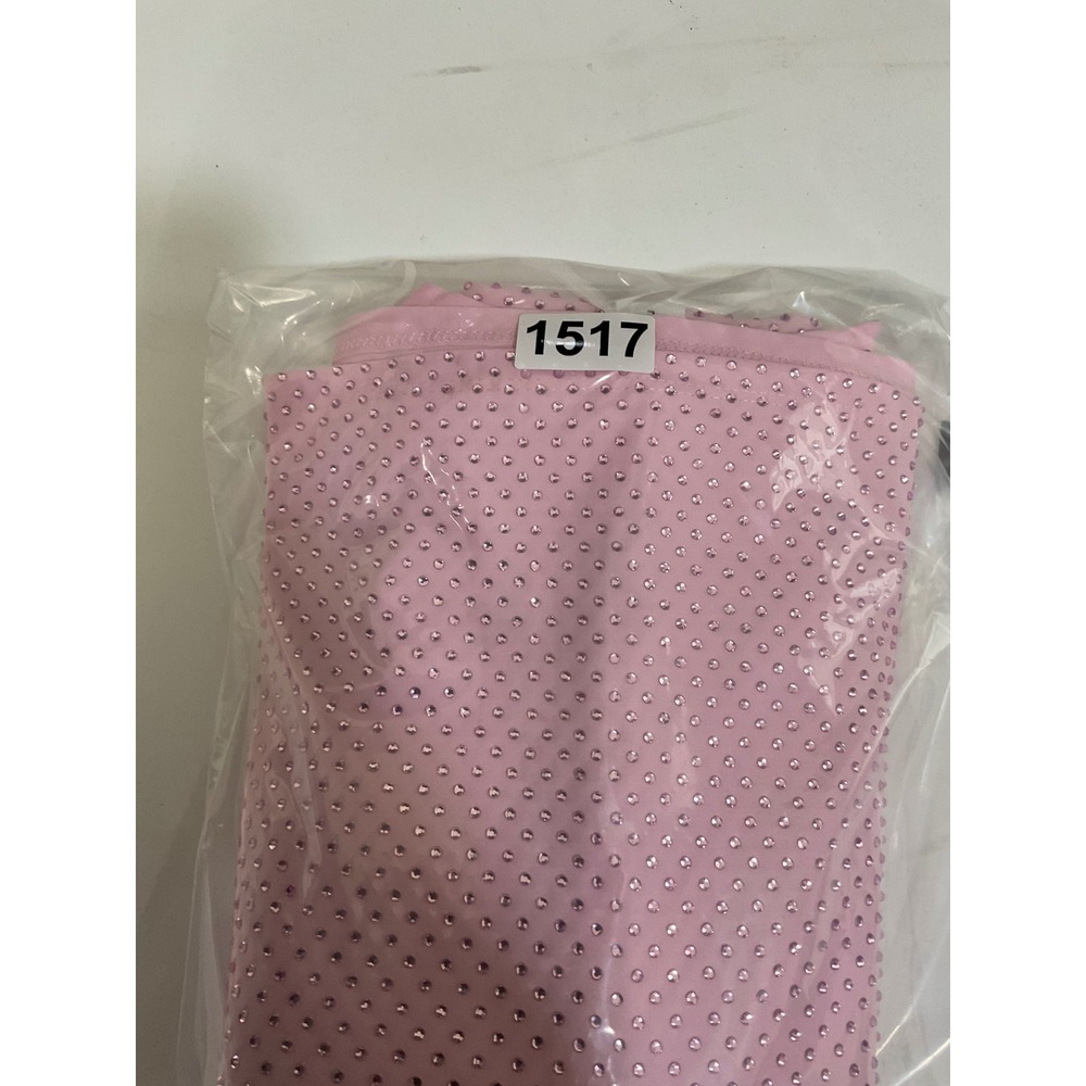 Good American Sugar Pink Rhinestone Mesh Mini Dress Size L NWT - Picture 9 of 11